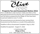 Property Tax and Assessment Notice 2022