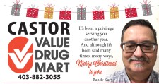 Merry Christmas to you from CASTOR VALUE DRUG MART