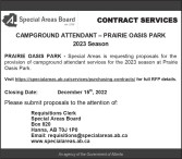 CAMPGROUND ATTENDANT - PRAIRIE OASIS PARK wanted