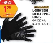 LIGHTWEIGHT NITRILE DIPPED GLOVES