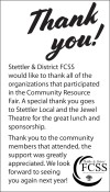 Stettler & District FCSS would like to thank you